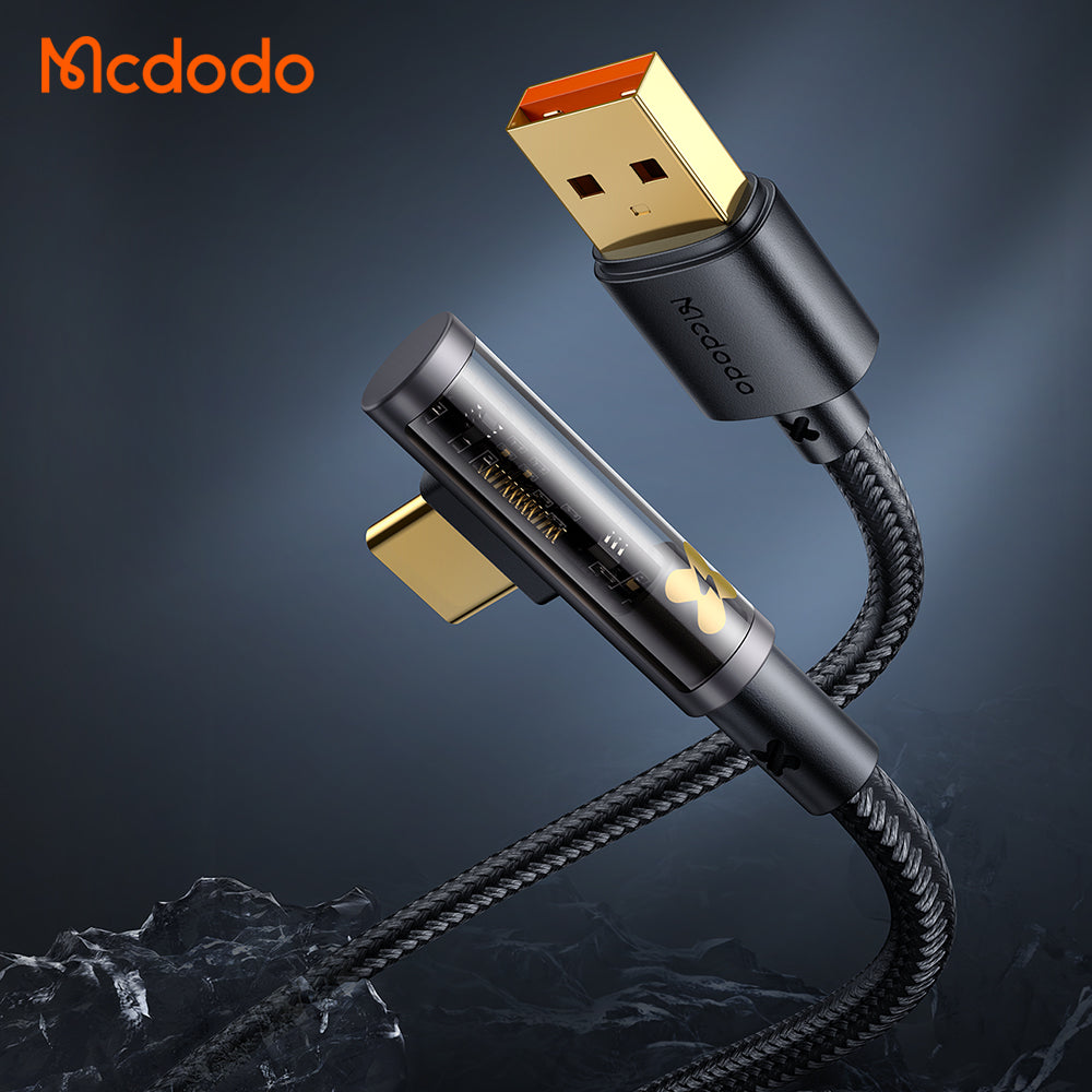 CA-3380 90 Degree Type-C 6A Data Cable 1.2m