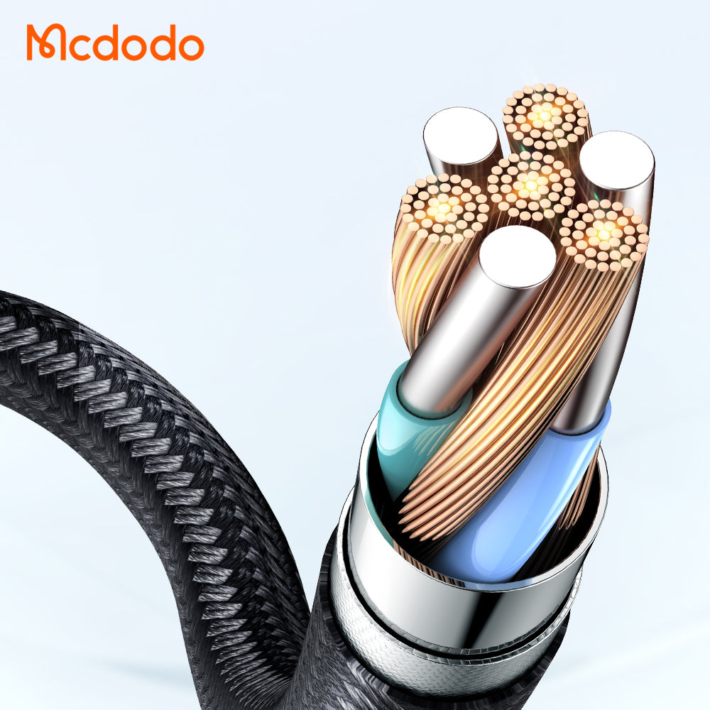 CA-3401 100W Type-C to Type-C 90 Degree Transparent Data Cable 1.8m
