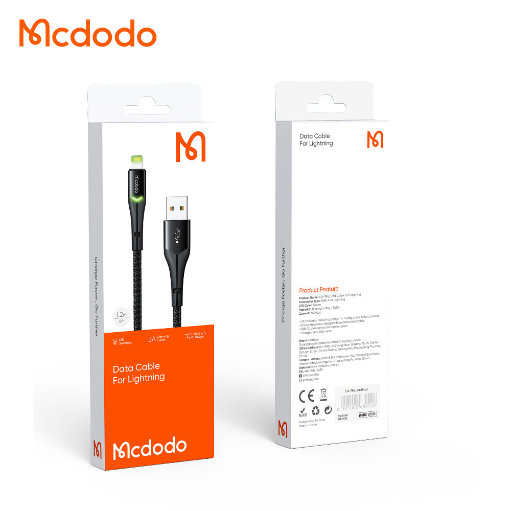 CA-7843 Lightning Data Cable with Switching LED 1.8m