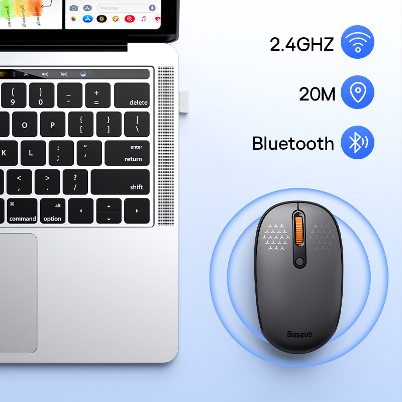 Baseus F01B Rato Bluetooth | Bluetooth USB 2.4Ghz | 👋HiTech