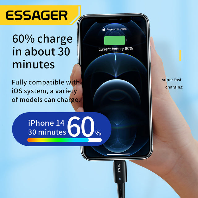 Essager 27W iPhone Cabo | Cabo Tipo C | 👋HiTech
